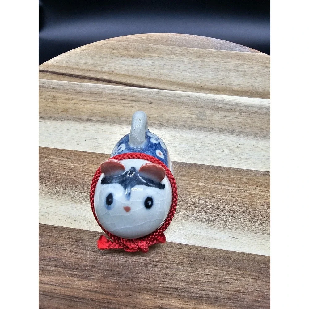 Vintage‎ Japanese Inu Hariko Ceramic Cat Figurine Protective Charm